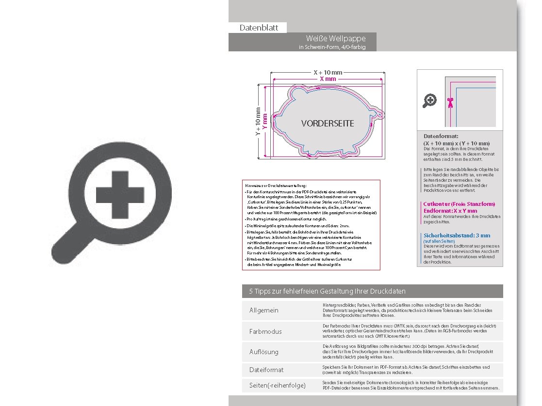 Product Bild wei__e_wellpappe_in_schwein-form_konturgefr__st___einseitig_4_0-farbig_bedruckt